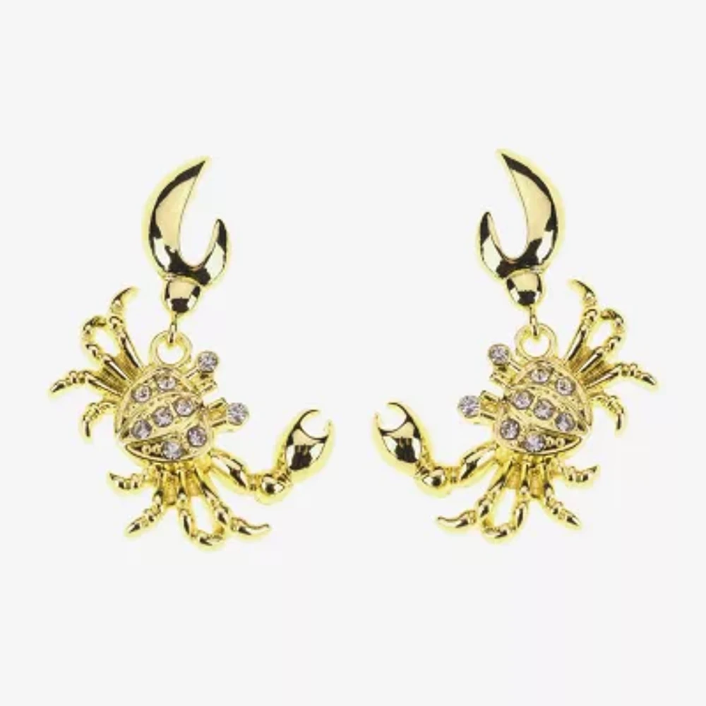 Bijoux Bar Gold Tone Crab Womens Drop Earrings