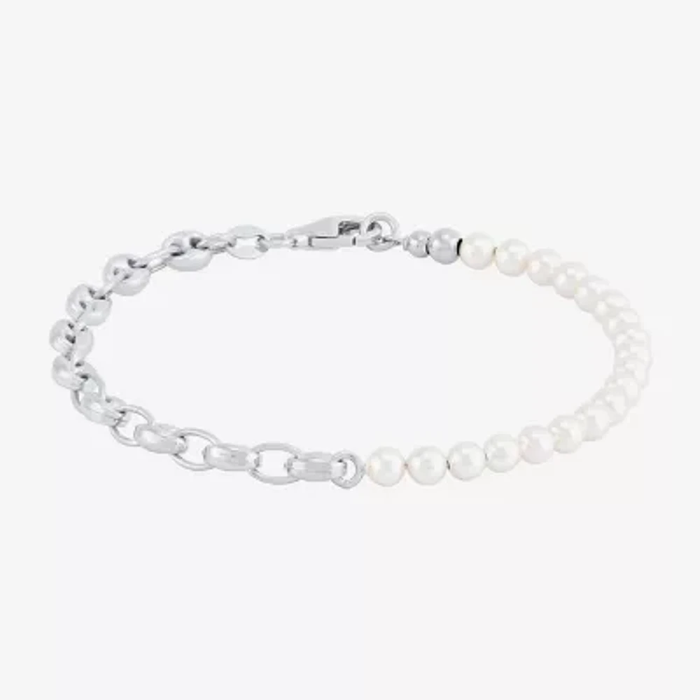 Womens Sterling Silver 7.5 Inch Mariner Chain Bracelet