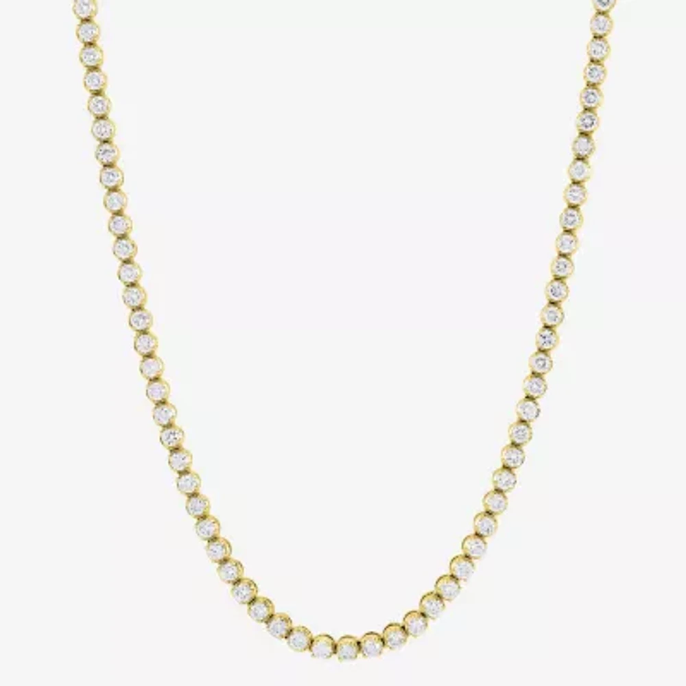 (H-I/I1) Womens White Diamond 10K White Gold 18 Inch Tennis Necklace