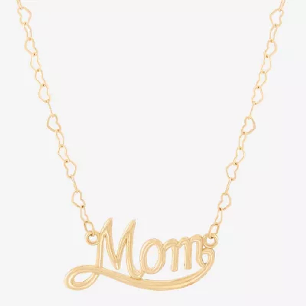 "Mom" Womens 10K Gold 18 Inch Pendant Necklace