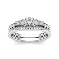 1/2 CT.T.W. Natural Diamond 14K White Gold Bridal Ring Set
