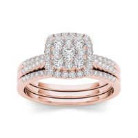 1/2 CT.T.W. Natural Diamond 10K Rose Gold Bridal Set
