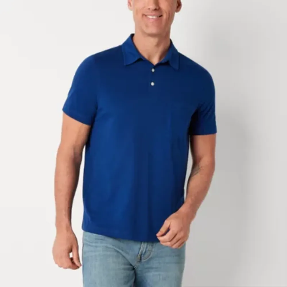 St. John's Bay Super Soft Jersey Mens Classic Fit Short Sleeve Polo Shirt