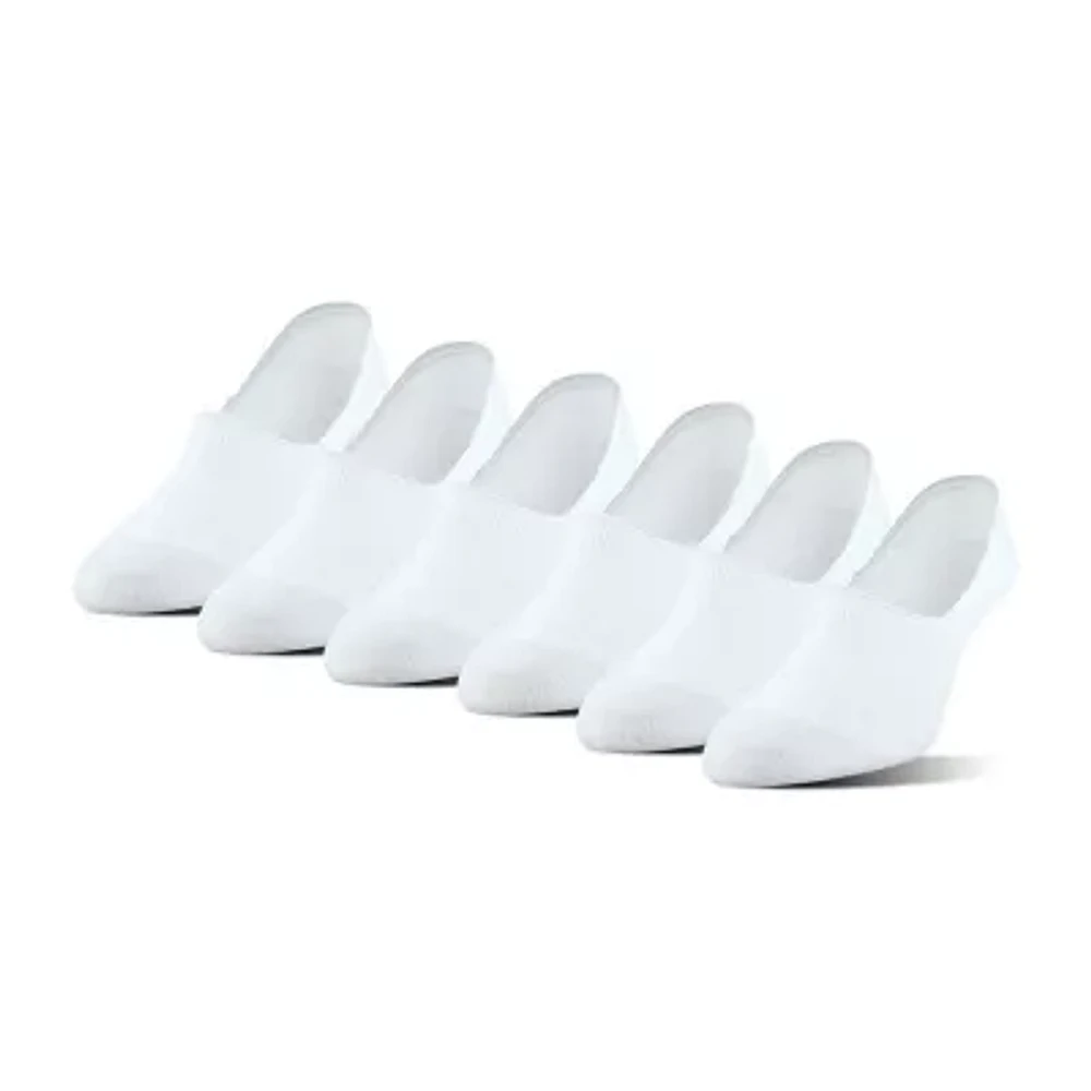 Peds Mid Cut Womens Breathable Multi-Pack 6 Pair Plus Tall Liner Socks