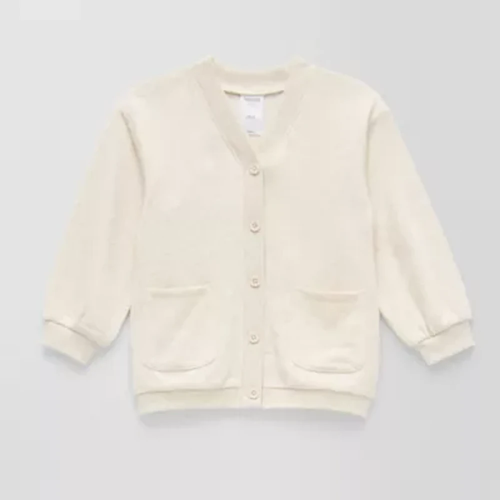 Okie Dokie Toddler & Little Girls Crew Neck Long Sleeve Button Cardigan