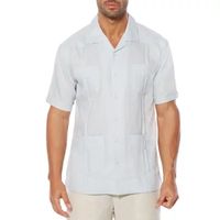 Cubavera Four-Pocket Mini Pintuck Mens Short Sleeve Cuffed Sleeve Regular Fit Button-Down Shirt