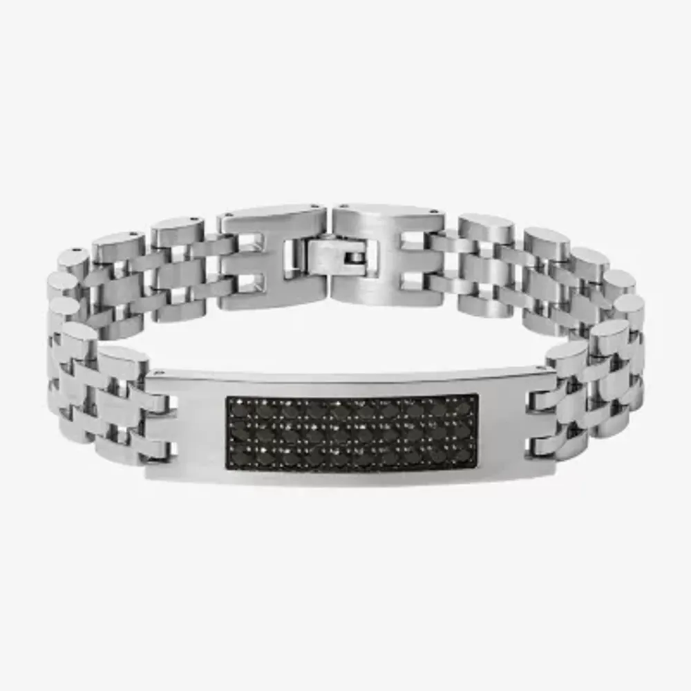 Shaquille O'Neal XLG Mens Stainless Steel 9 Inch Solid Link Id Bracelet