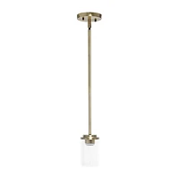 1-Light 5.75" Adjustable Hanging Clear Cylinder Glass Pendant
