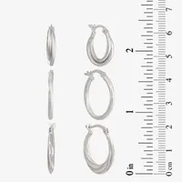 Womens Sterling Silver 6 Pair Earring Set