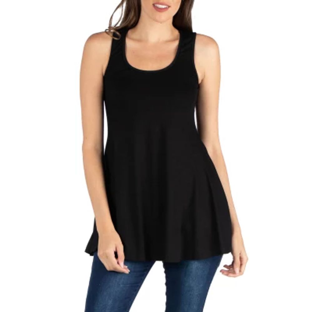 24/7 Comfort Apparel Scoop Neck Sleeveless Tunic Top