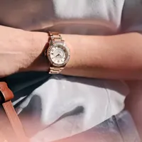 Bulova Marine Star Womens Diamond Accent Rose Goldtone Stainless Steel Bracelet Watch 98r295