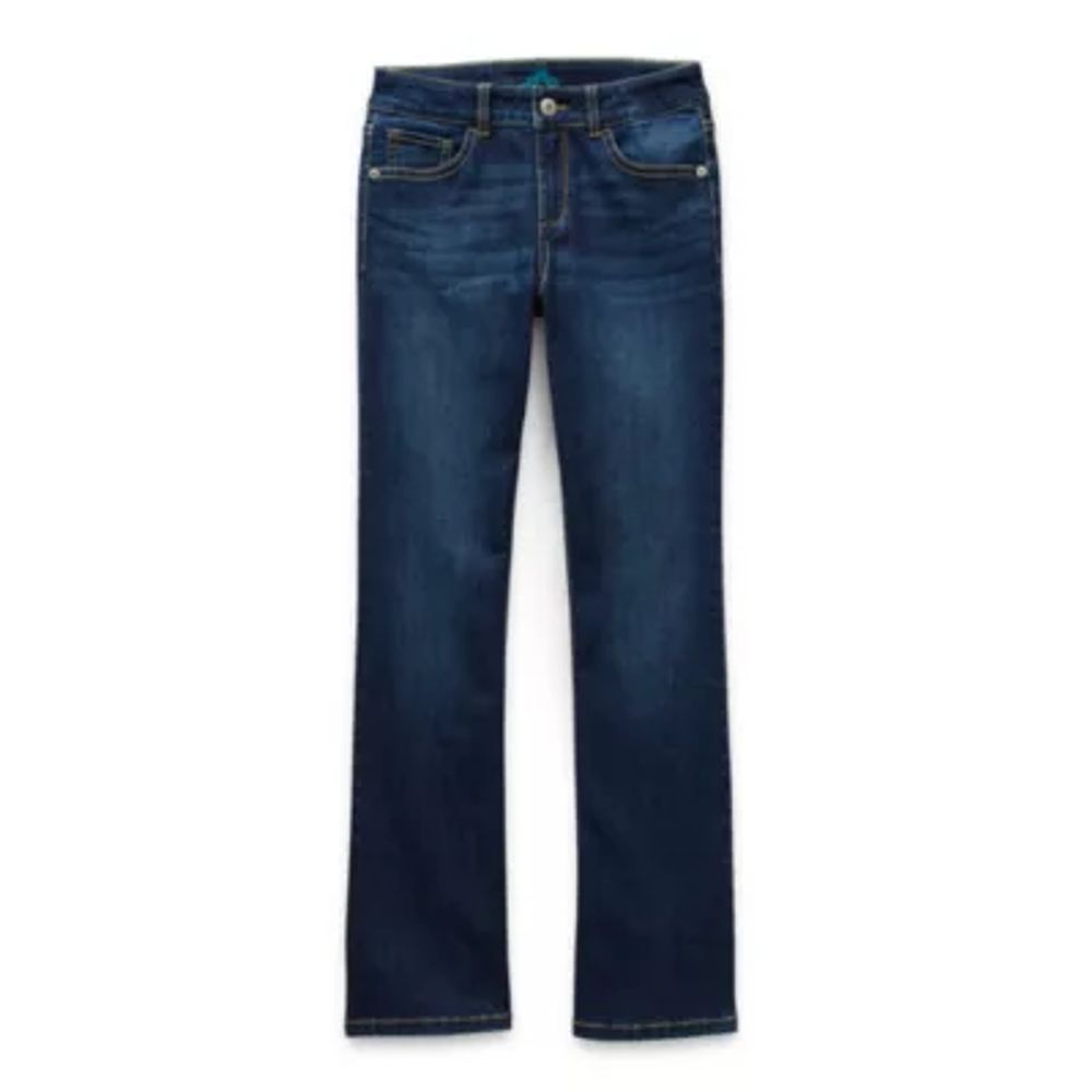 Thereabouts Little & Big Kid Girls Adjustable Waist Stretch Fabric Superflex Mid Rise Regular Fit Bootcut Jean