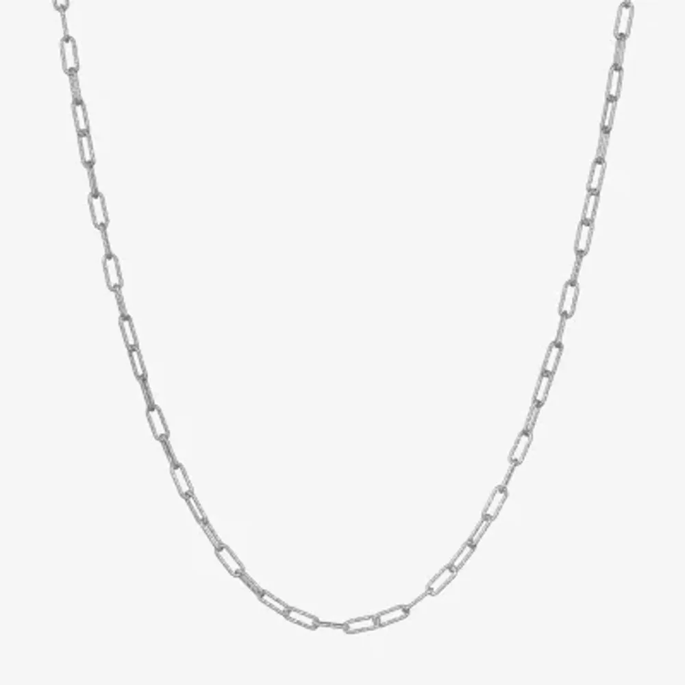 Made in Italy Womens Sterling Silver Inch Link Necklace