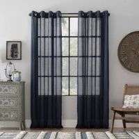 Archaeo Akari Slub Textured Linen Blend Grommet Top Sheer Single Curtain Panel