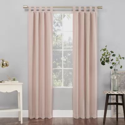 Sun Zero Evan Tab Top Energy Saving Blackout Single Curtain Panel
