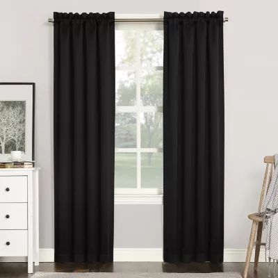 Sun Zero Evan Rod Pocket Energy Saving Blackout Single Curtain Panel