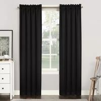Sun Zero Evan Rod Pocket Energy Saving Blackout Single Curtain Panel