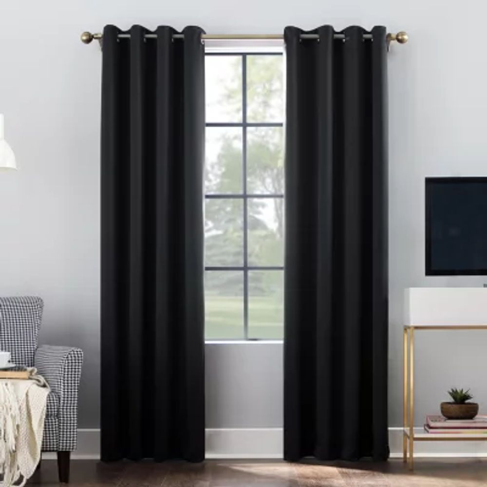 Sun Zero Oslo Grommet Top Energy Saving 100% Blackout Single Curtain Panel
