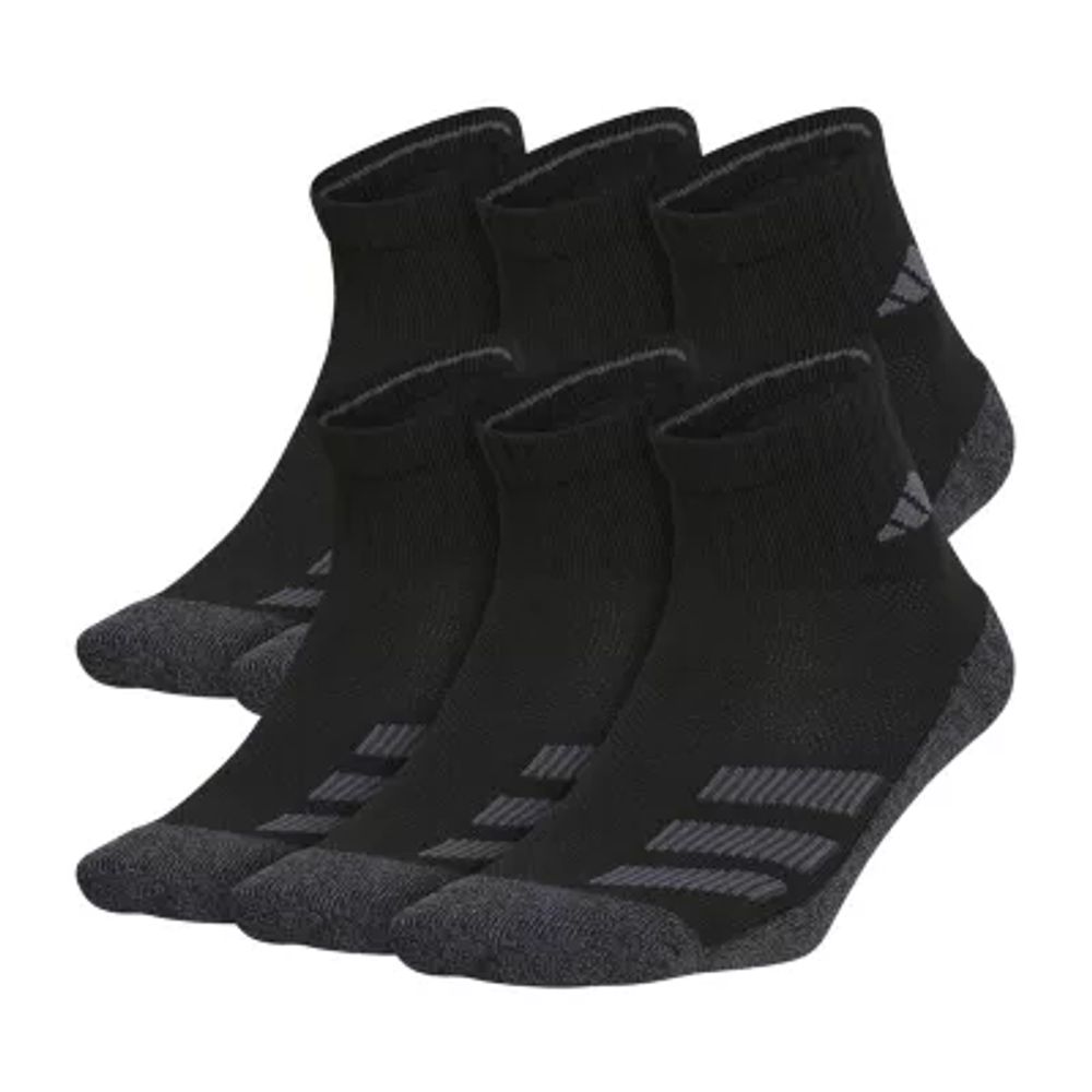 adidas Big Kid Boys 6 Pair Quarter Ankle Socks