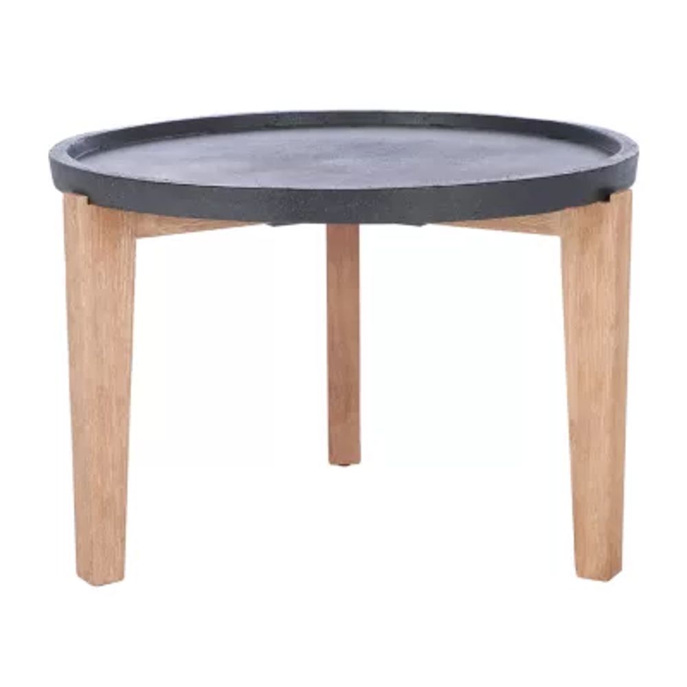 Valton Collection Weather Resistant Concrete Side Table
