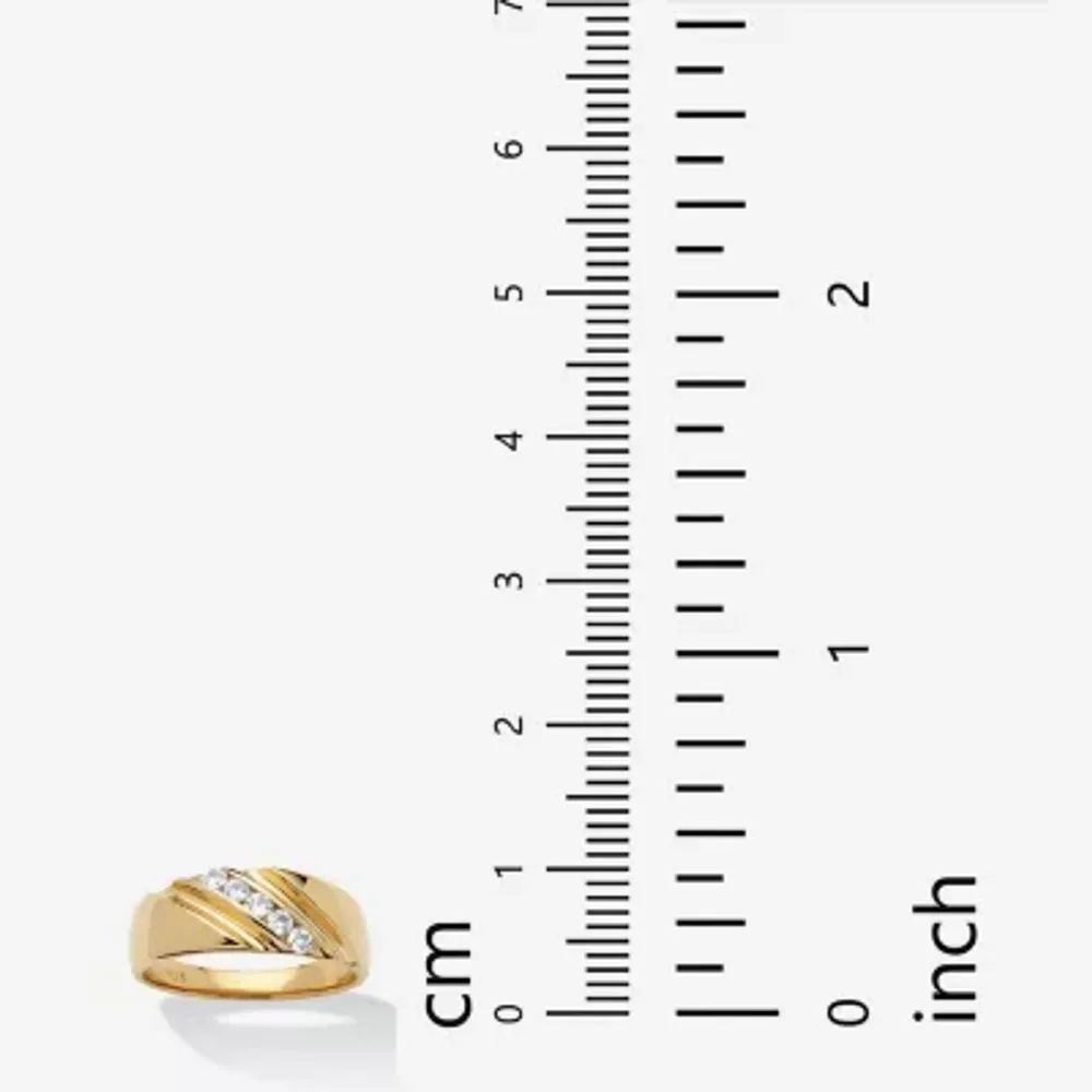 DiamonArt® 2MM 1/2 CT. T.W. White Cubic Zirconia 18K Gold Over Silver Band
