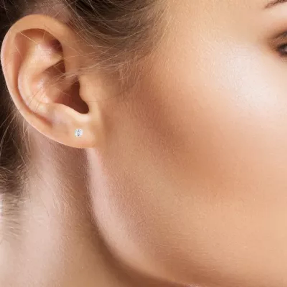 Cubic Zirconia 14K Gold 6mm Stud Earrings