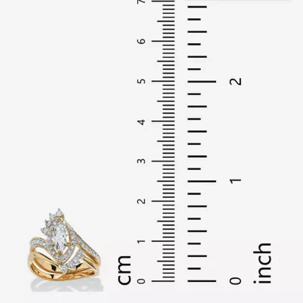 Womens 3/ CT. T.W. Cubic Zirconia 14K Gold Over Brass Bridal Set