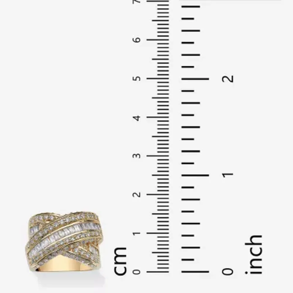Womens 3 3/4 CT. T.W. Cubic Zirconia 14K Gold Over Brass Cocktail Ring