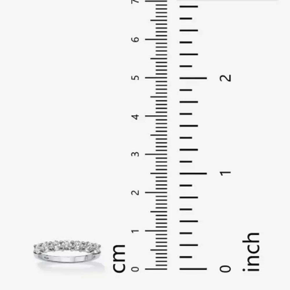 DiamonArt® 2MM 3/4 CT. T.W. White Cubic Zirconia Platinum Over Silver Round Band