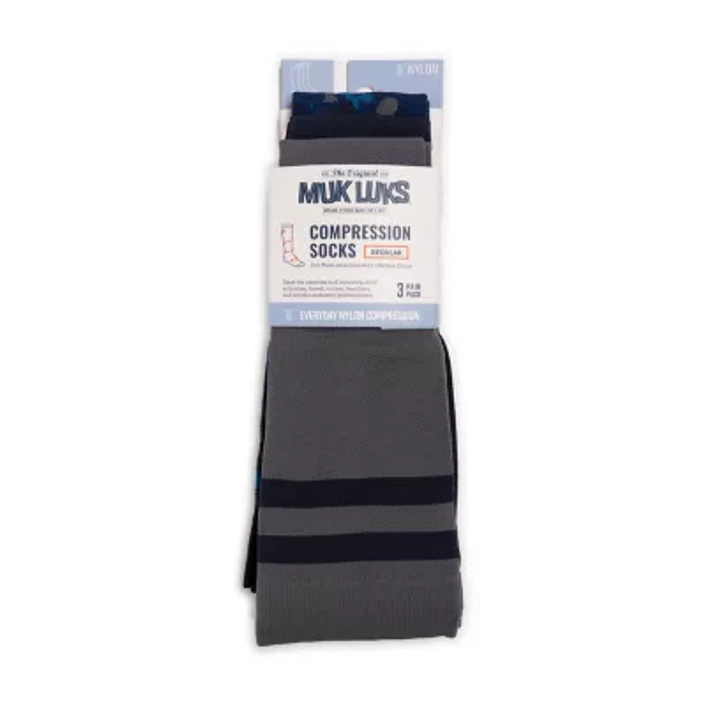 Muk Luks Compression Mens 3 Pair Knee High Socks