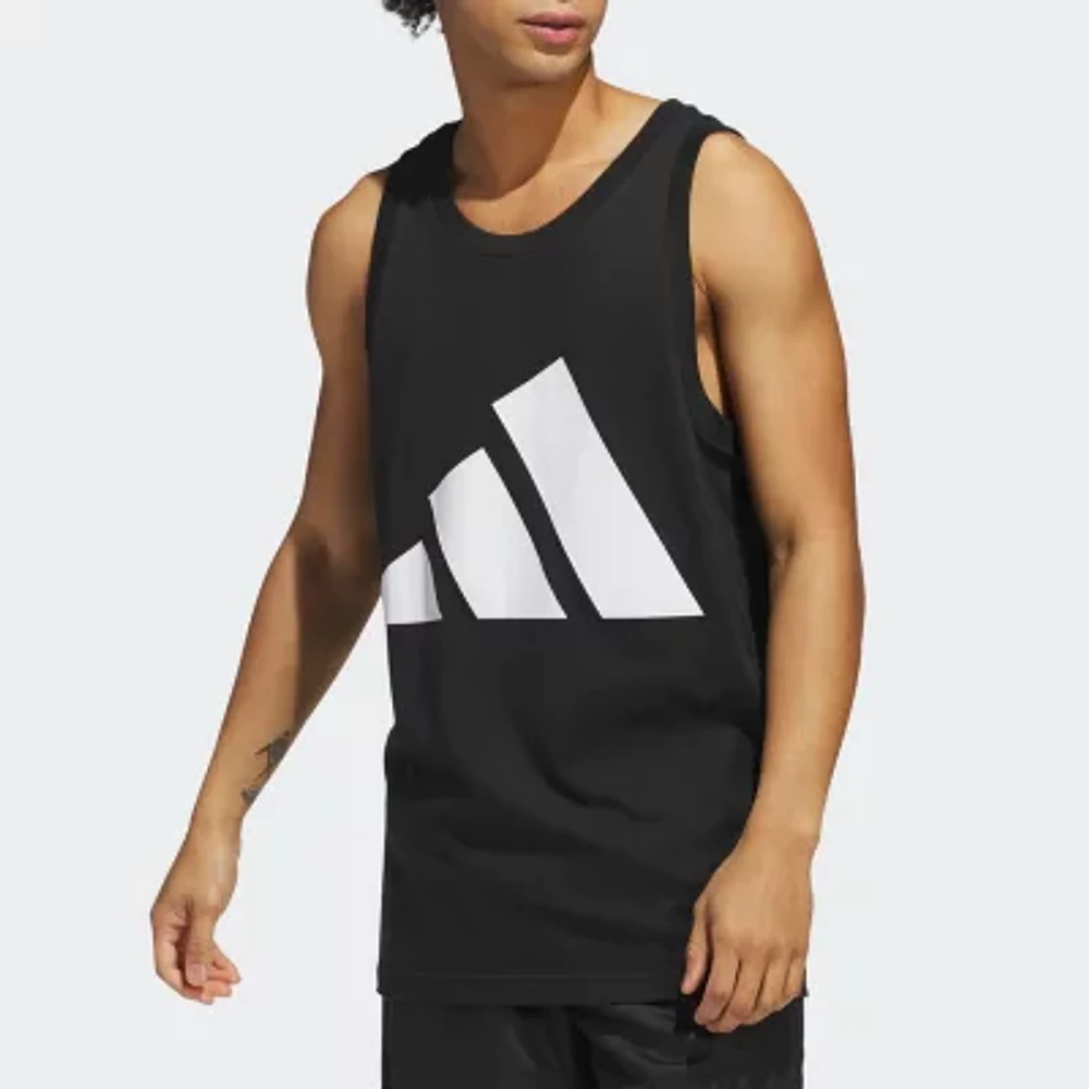 adidas Mens Crew Neck Sleeveless Active Tank Top