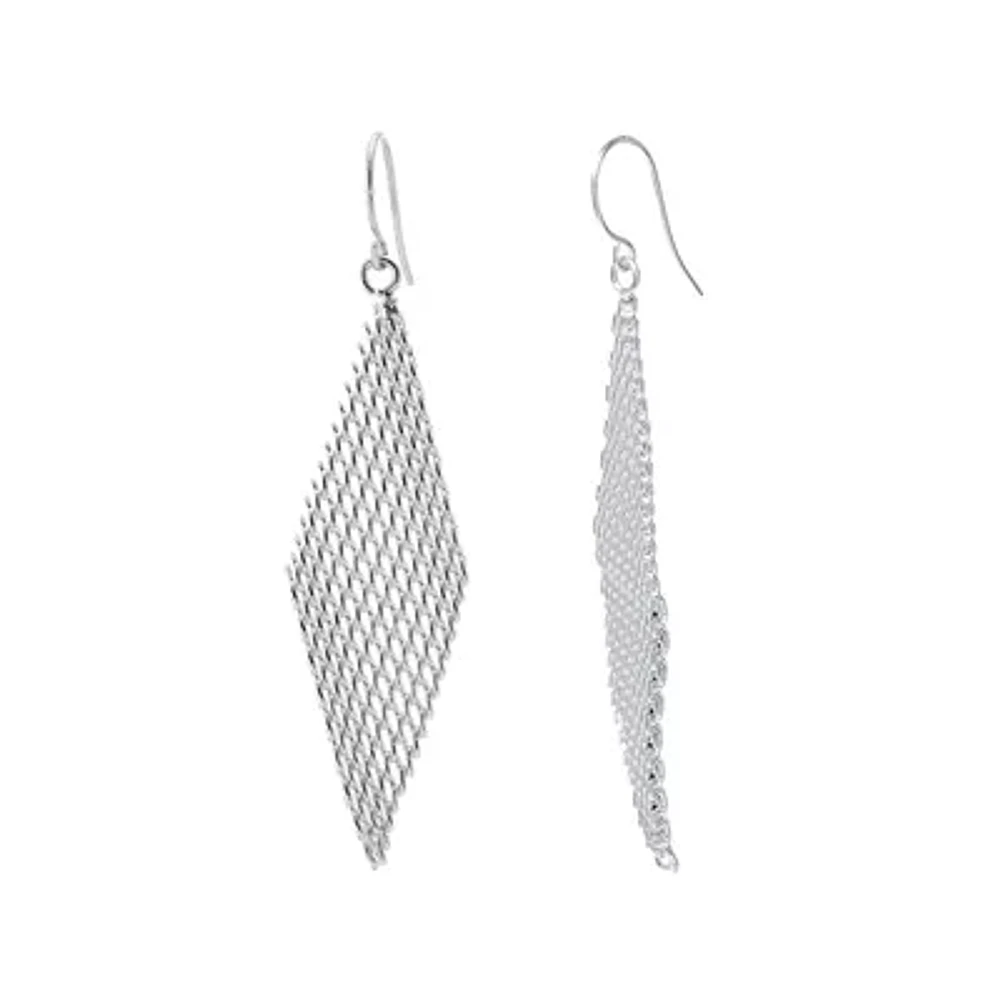 Silver Reflections Womens Pure Silver Over Brass Drop Earrings