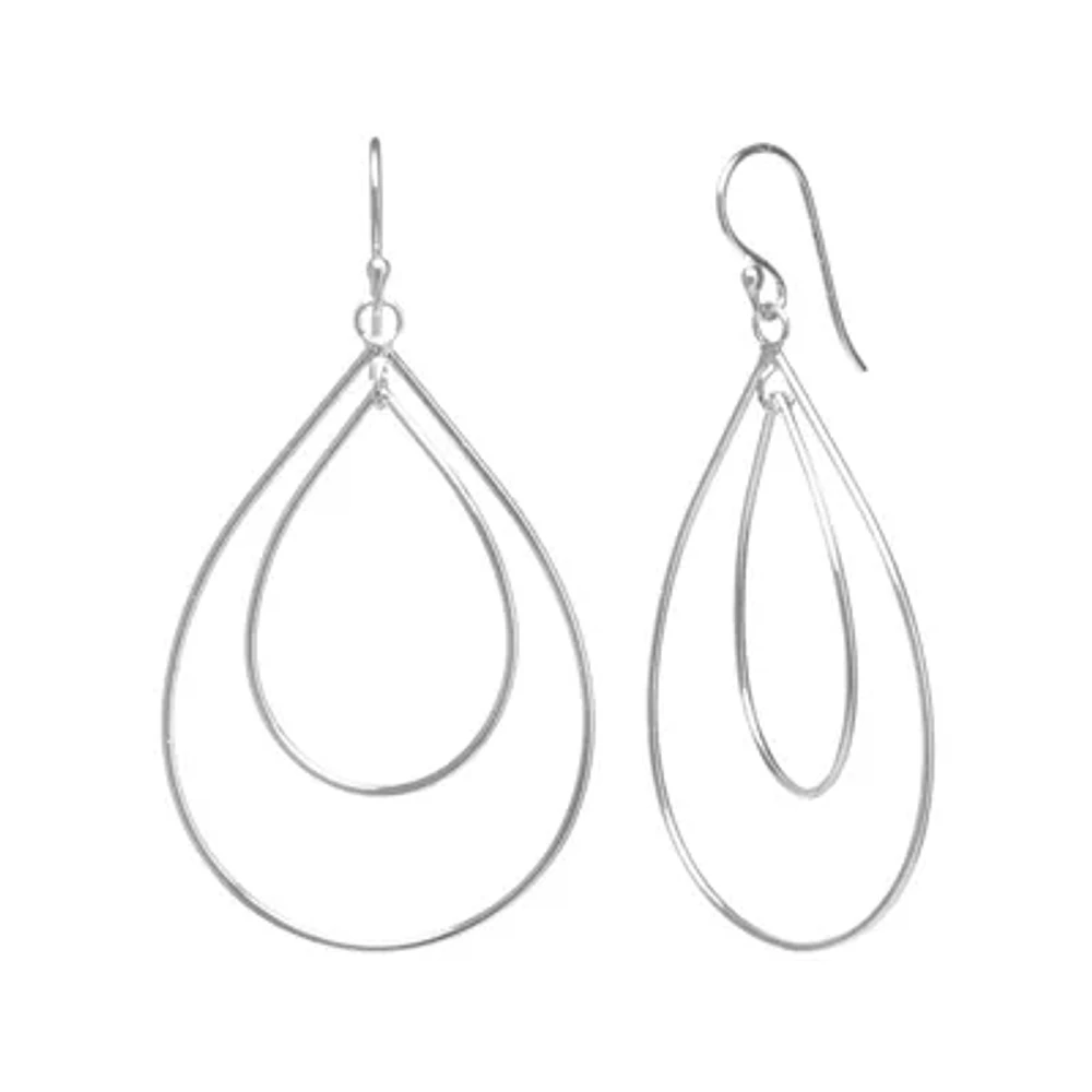 Silver Reflections Womens Pure Silver Over Brass Drop Earrings