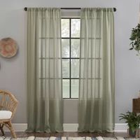 Clean Window Solid Anti-Dust Rod Pocket Sheer Single Curtain Panel