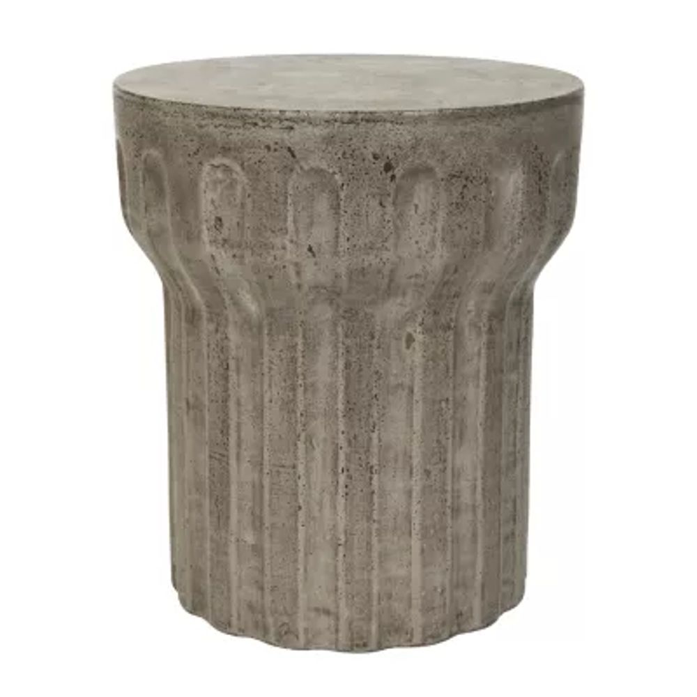 Vesta Patio Collection Weather Resistant Concrete Side Table