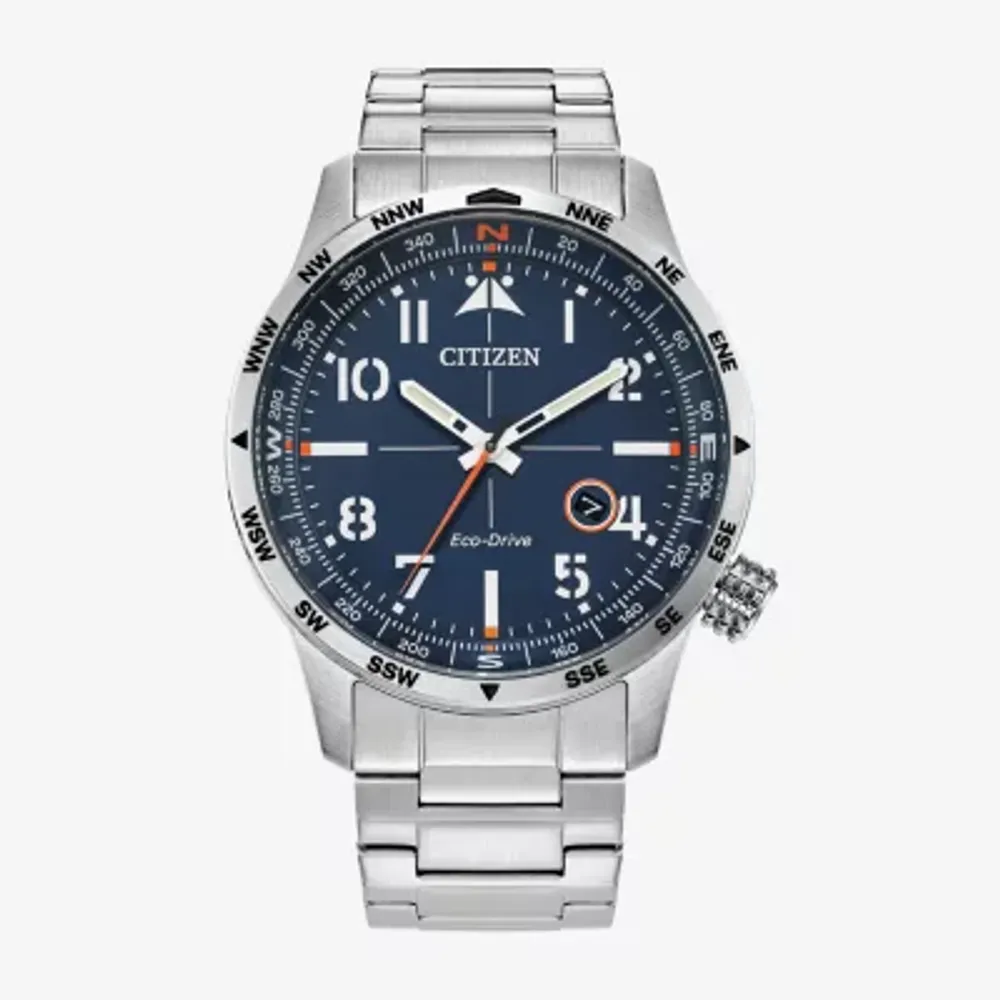 Citizen Weekender Mens Silver Tone Stainless Steel Bracelet Watch Bm7550-52l