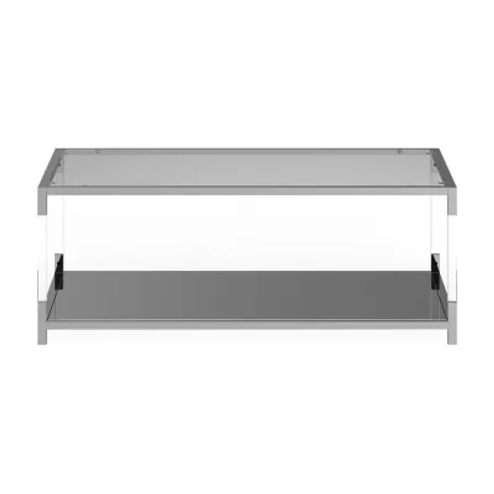 Kingston Glass Top Storage Glass Coffee Table