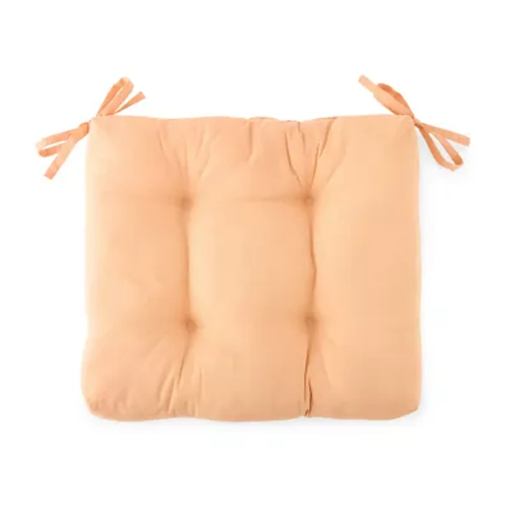 Turquoise Sun Solid Peach Fuzz Patio Seat Cushion