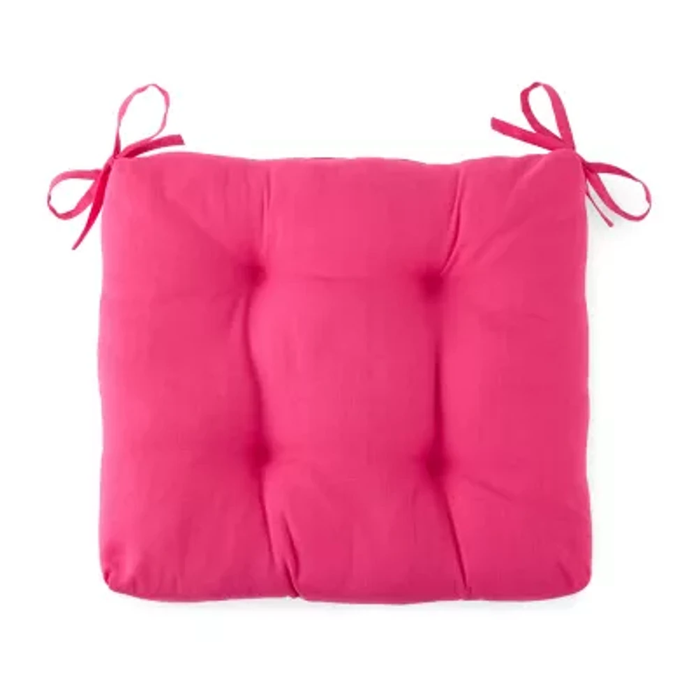Turquoise Sun Solid Pink Patio Seat Cushion