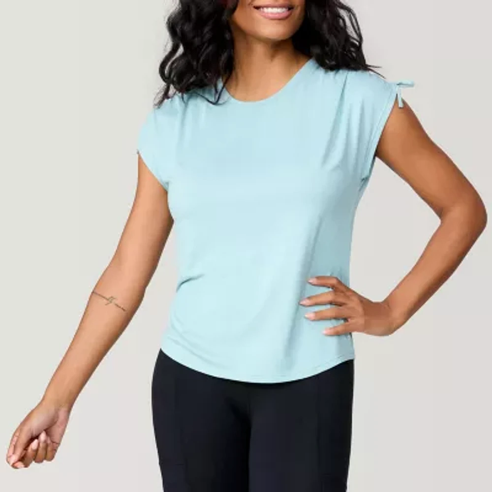 Free Country Womens Crew Neck Short Sleeve Stretch Fabric Active T-Shirt