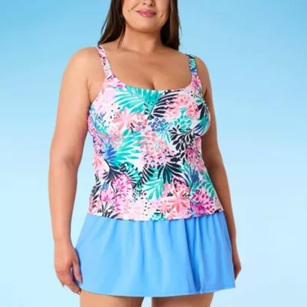 Sonnet Shores Floral Tankini Swimsuit Top Plus