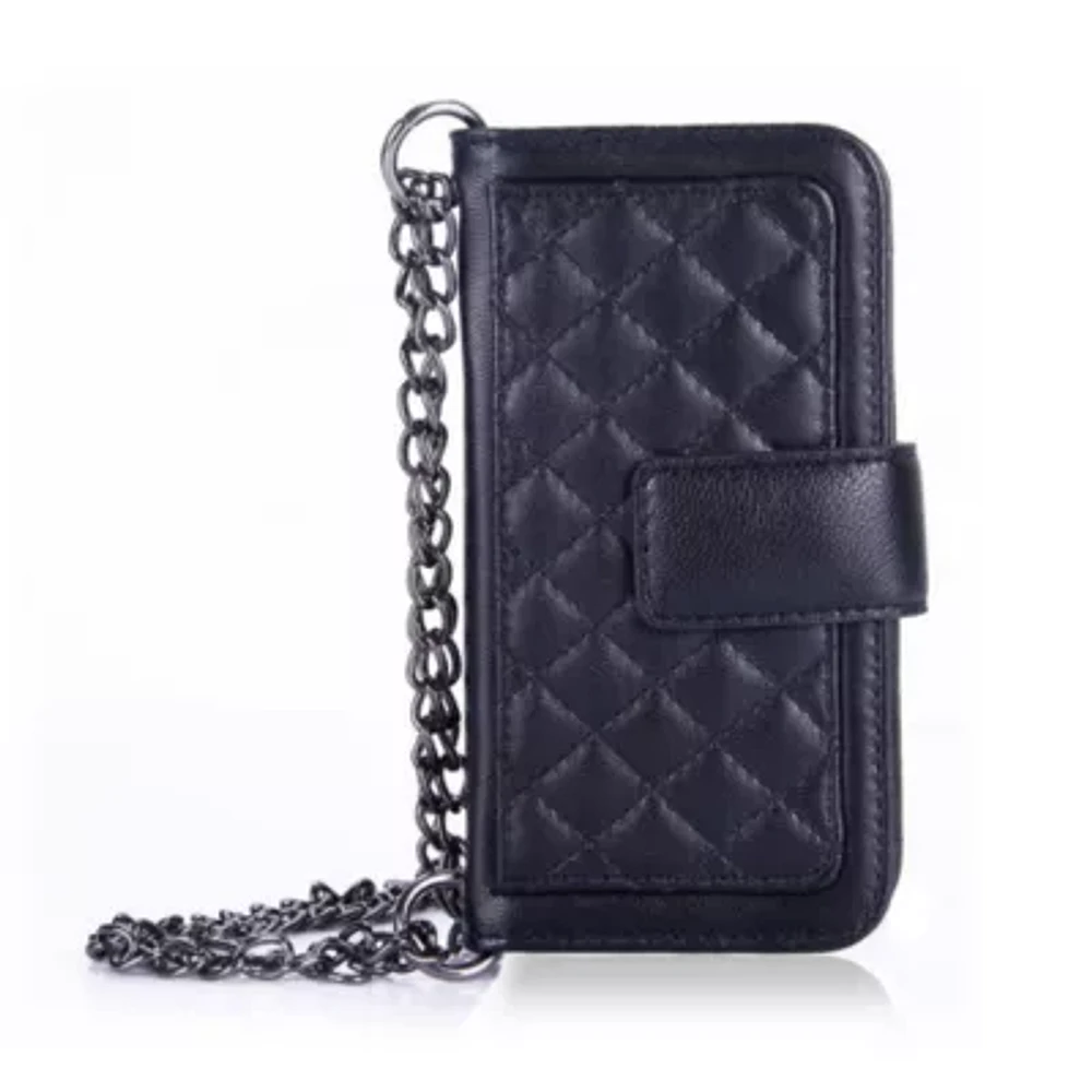 Genuine Leather Phone Case and Wallet Combination with Chain for iPhone 6S