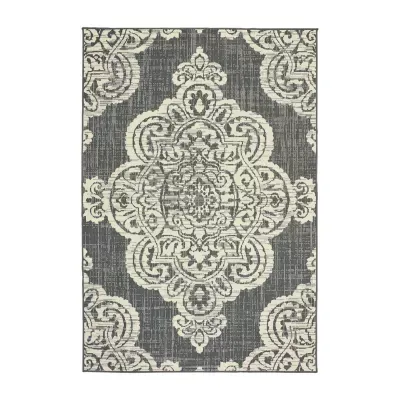 Covington Home Martinique Center Medallion Indoor Outdoor Rectangular Accent Rug