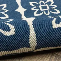 Covington Home Marquesas Floral Diamond 7'10"X7'10" Indoor Outdoor Round Area Rug