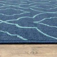 Covington Home Marquesas Morrocan Trellis 7'10"X7'10" Indoor Outdoor Round Area Rug