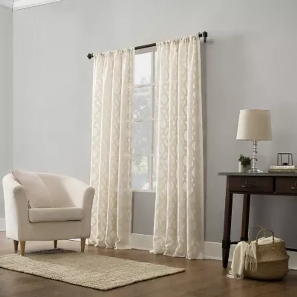 No 918 Yvette Rod Pocket Sheer Single Curtain Panel