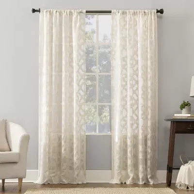 No 918 Yvette Rod Pocket Sheer Single Curtain Panel