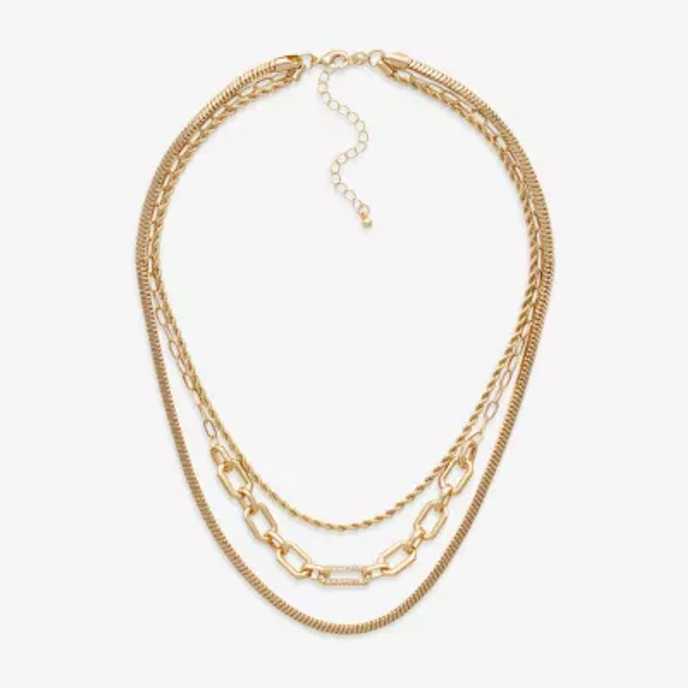Bold Elements Gold Tone Womens 19 Inch Strand Necklace
