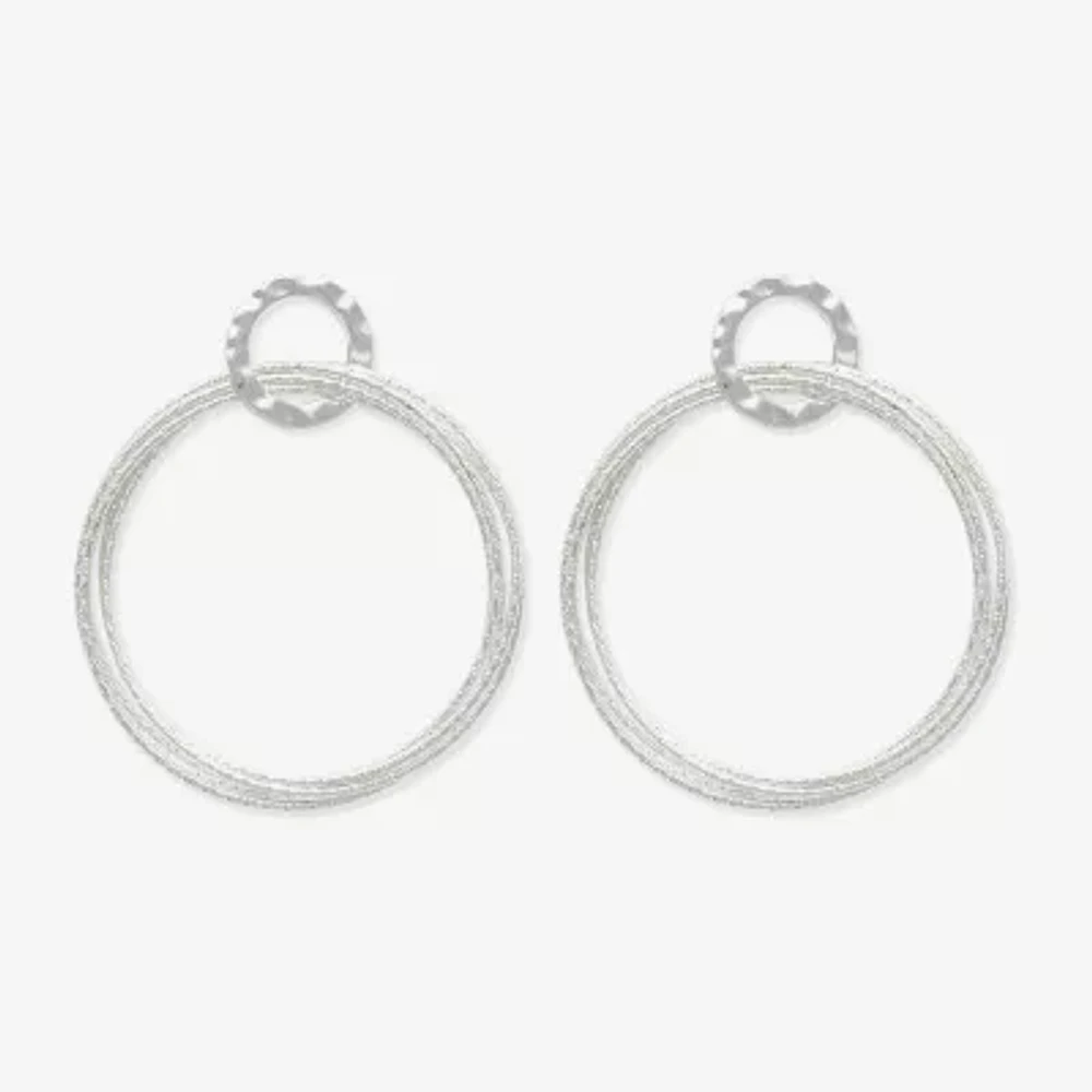 Bold Elements Silver Tone Womens Drop Earrings