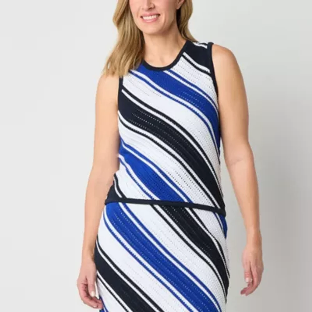 Liz Claiborne Womens Crew Neck Sleeveless Tall Tank Top